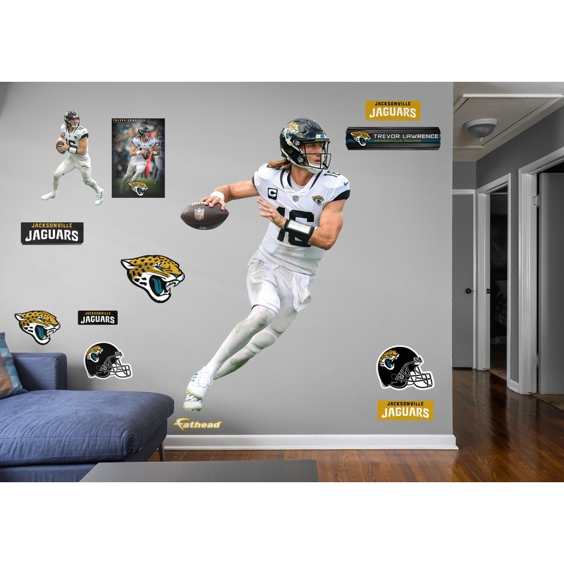 Trevor Lawrence – RealBig White Jersey Collection – Official NFL – Jacksonville Jaguars – Reusable Vinyl Wall Decals