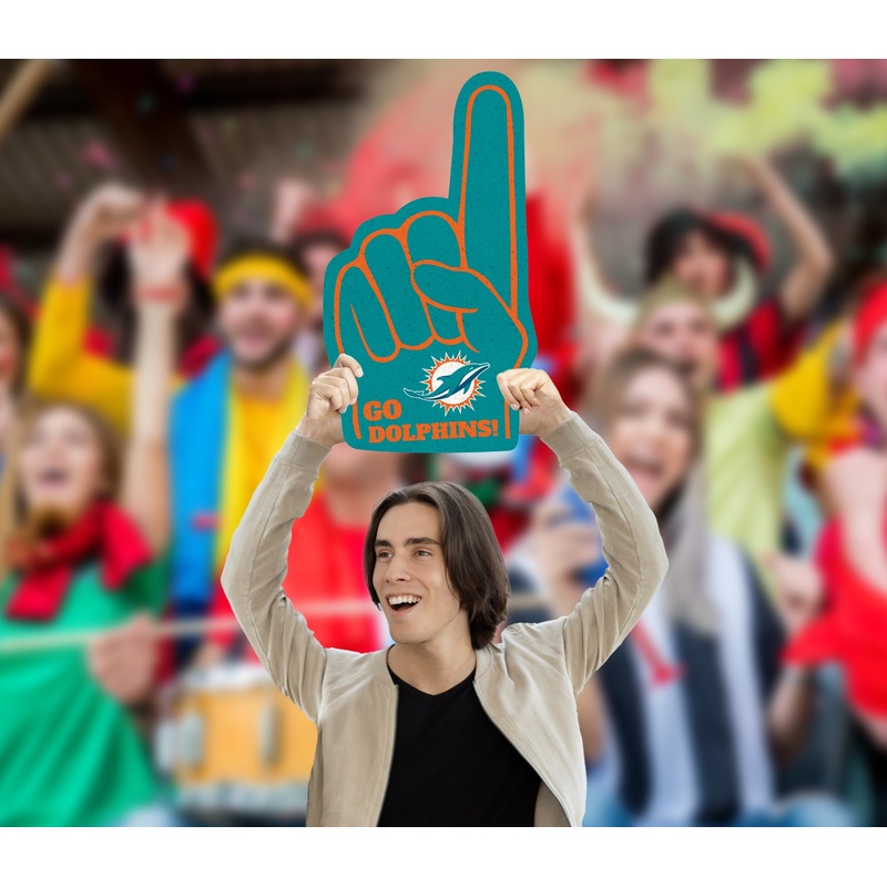 Foam Finger – Big Head – Official NFL – Miami Dolphins – Foam Core Cutout