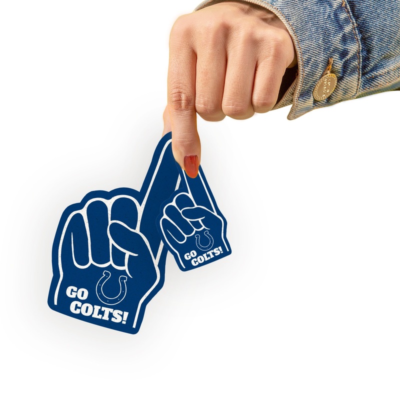 Indianapolis Colts – 4 Foam Finger Minis (Mixed Sizes) – Official NFL – Reusable Vinyl Decals