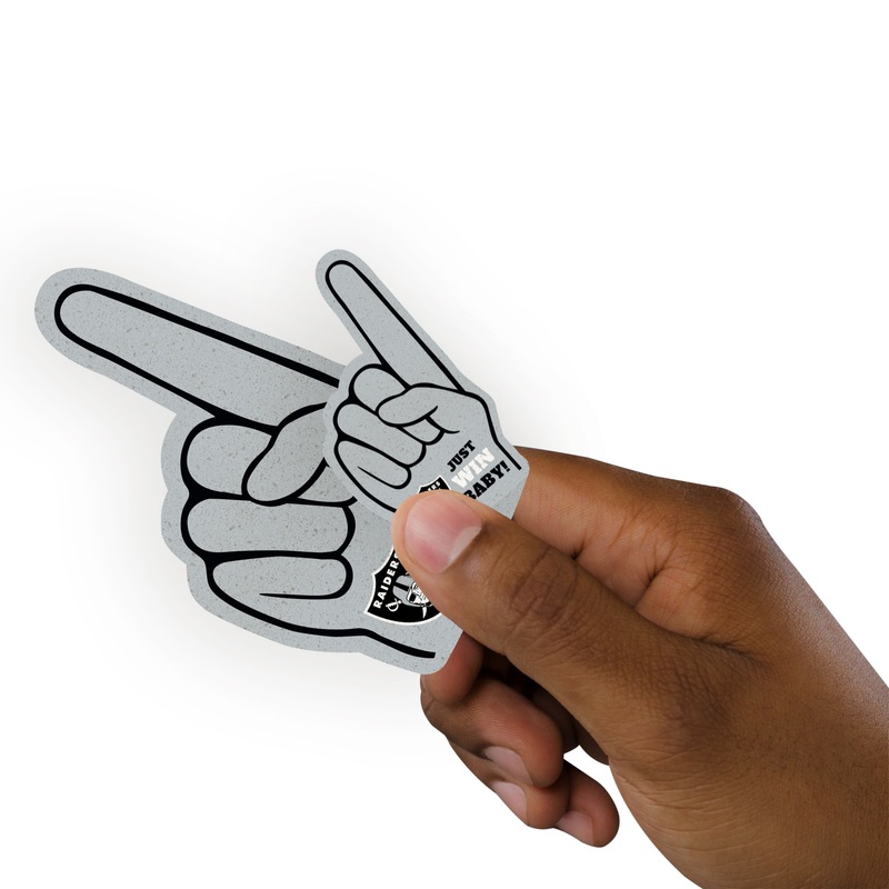 Las Vegas Raiders – 4 Foam Finger Minis (Mixed Sizes) – Official NFL – Reusable Vinyl Decals
