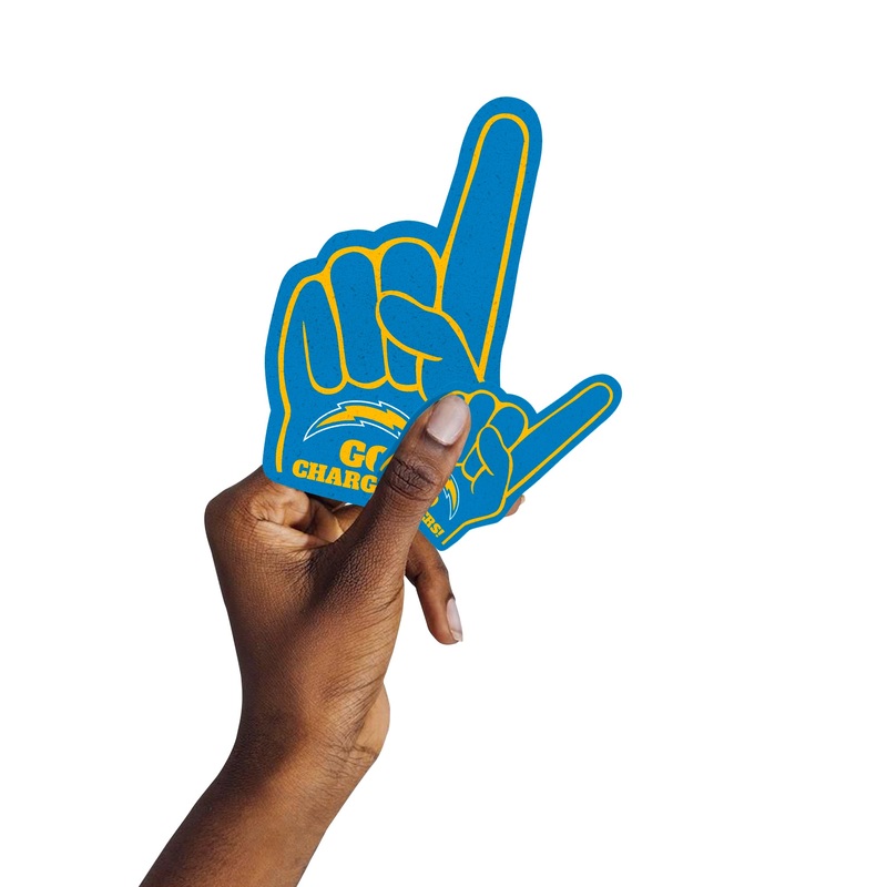 Los Angeles Chargers – 4 Foam Finger Minis (Mixed Sizes) – Official NFL – Reusable Vinyl Decals