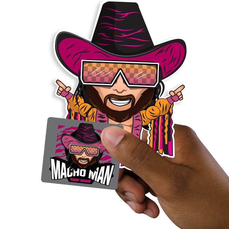 Macho Man Randy Savage – 5 Minis (Mixed Sizes) – Official WWE – Reusable Vinyl Decals