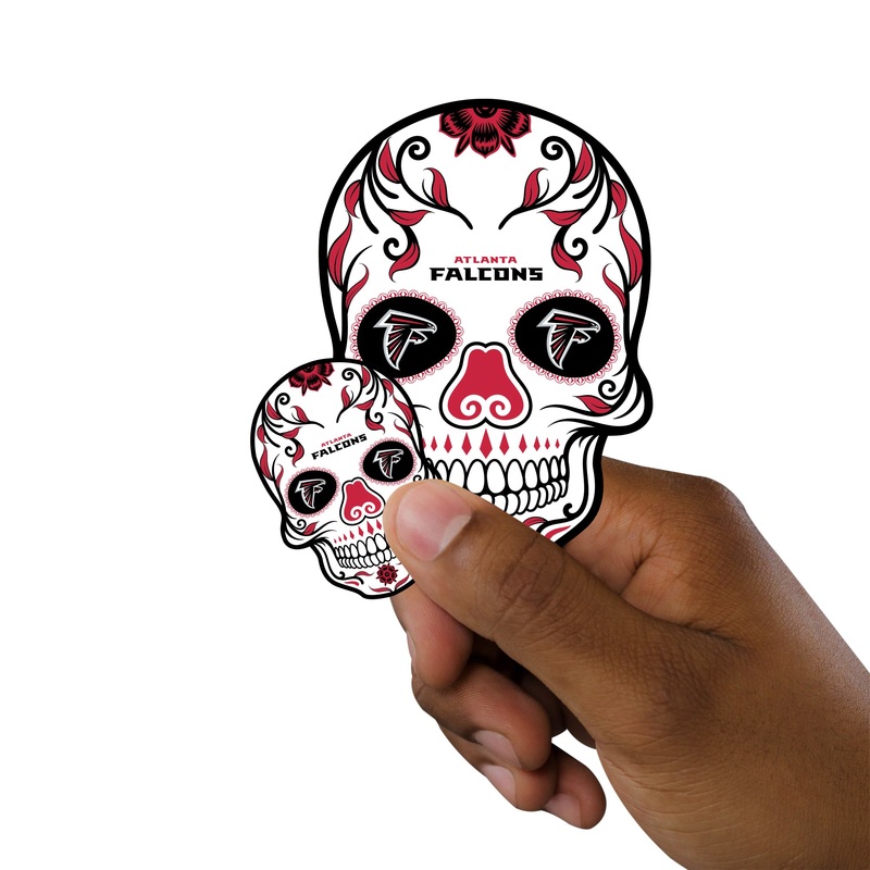 Atlanta Falcons – 5 Sugar Skull Minis (Mixed Sizes) – Official NFL – Reusable Vinyl Decals