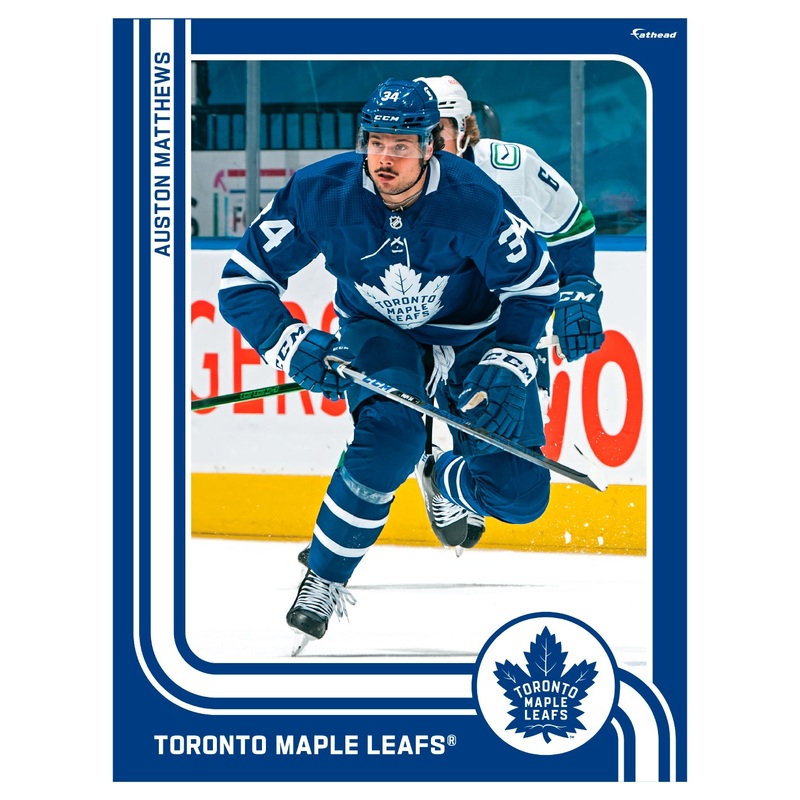 Auston Matthews – Peel & Stick Poster – Official NHL – Toronto Maple Leafs – Reusable Vinyl Wall Decal