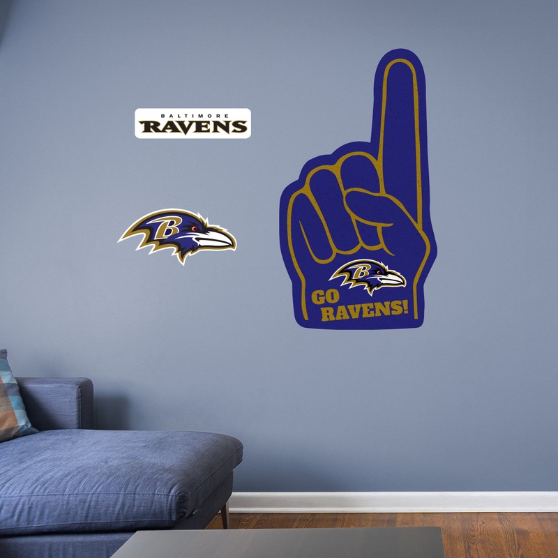 Baltimore Ravens – RealBig Foam Finger Collection – Official NFL – Reusable Vinyl Wall Decals