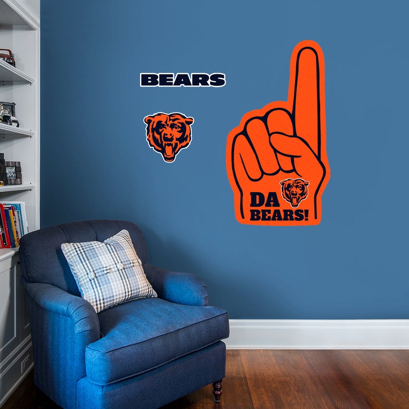 Chicago Bears – RealBig Foam Finger Collection – Official NFL – Reusable Vinyl Wall Decals