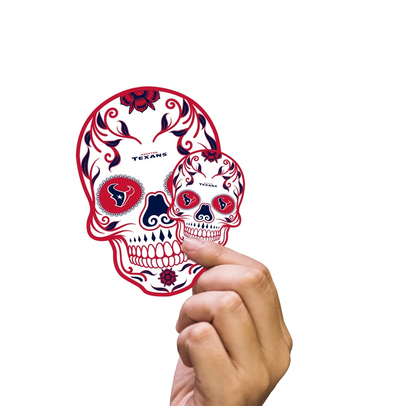 Houston Texans – 5 Skull Minis (Mixed Sizes) – Official NFL – Reusable Vinyl Decals