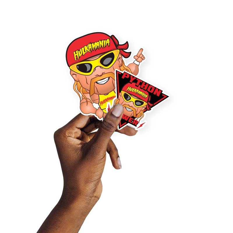 Hulk Hogan – 5 Minis (Mixed Sizes) – Official WWE – Reusable Vinyl Decals