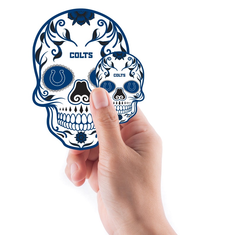 Indianapolis Colts – 5 Skull Minis (Mixed Sizes) – Official NFL – Reusable Vinyl Decals