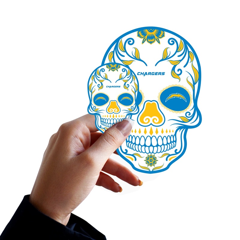 Los Angeles Chargers – 5 Skull Minis (Mixed Sizes) – Official NFL – Reusable Vinyl Decals