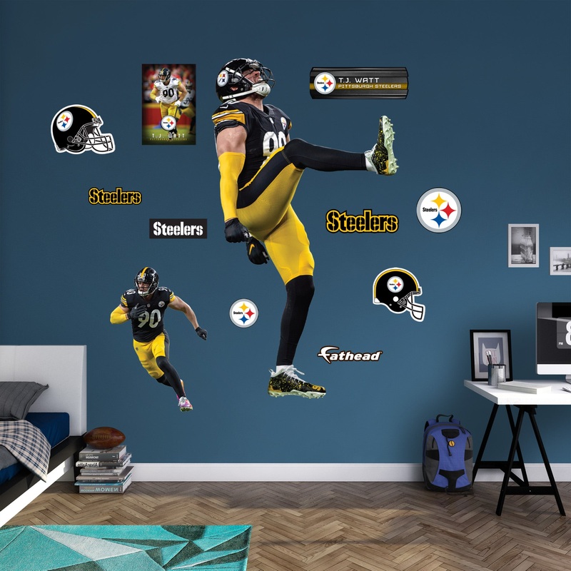 T.J. Watt – RealBig Collection – Official NFL – Pittsburgh Steelers – Reusable Vinyl Wall Decals