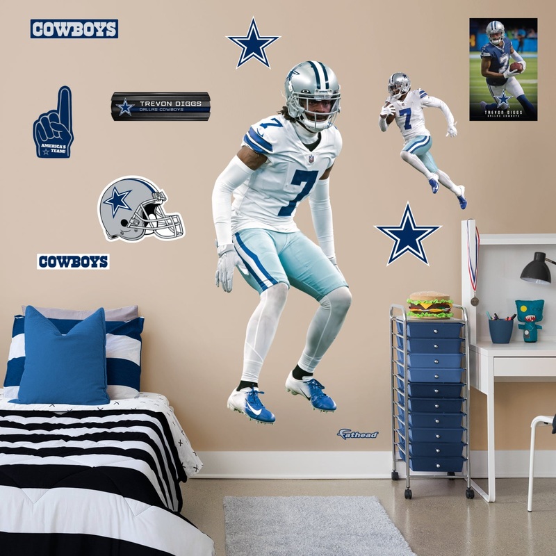 Trevon Diggs – RealBig Collection – Official NFL – Dallas Cowboys – Reusable Vinyl Wall Decals