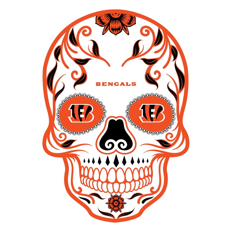 Cincinnati Bengals – Sugar Skull Logo – Outdoor Floor Decal – Official NFL – Scratch Resistant Alumigraphics Grip