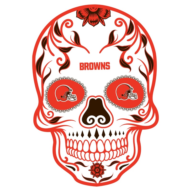 Cleveland Browns – Sugar Skull Logo – Outdoor Wall Decals – Official NFL – Scratch Resistant Alumigraphics Smooth