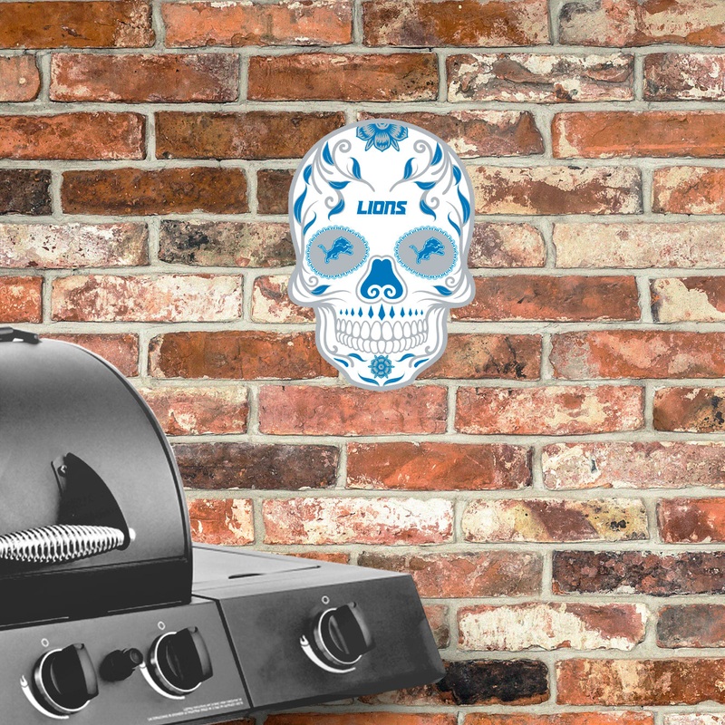 Detroit Lions – Sugar Skull Logo – Outdoor Wall Decal – Official NFL – Scratch Resistant Alumigraphics Smooth