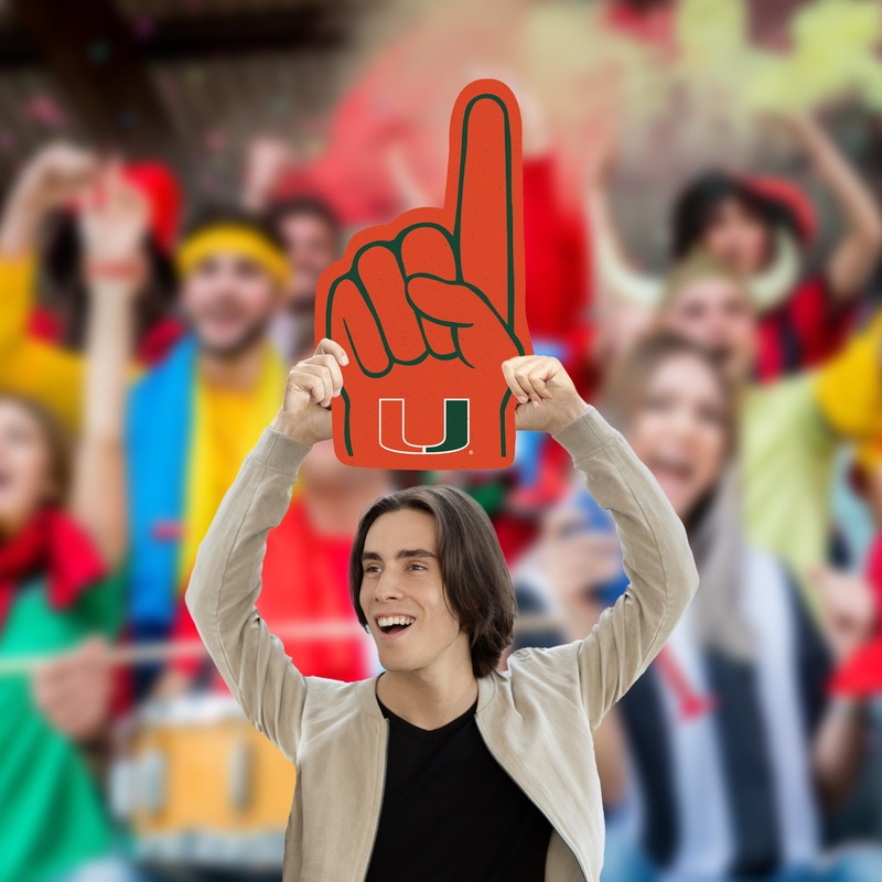 Foam Finger – Big Head – Official NCAA – Miami Hurricanes – Foam Core Cutout