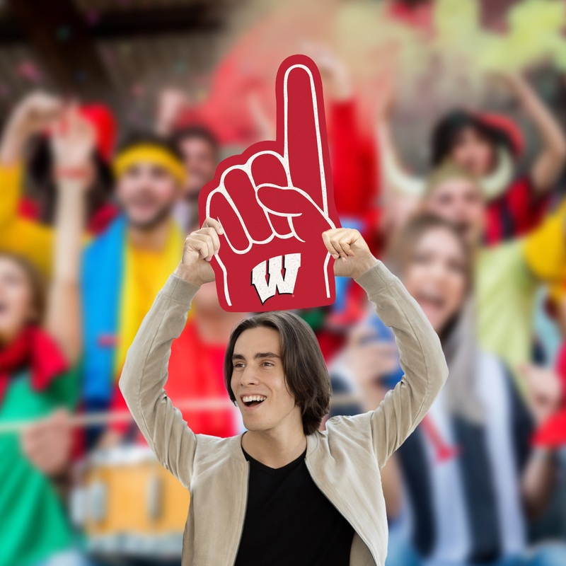 Foam Finger – Big Head – Official NCAA – Wisconsin Badgers – Foam Core Cutout