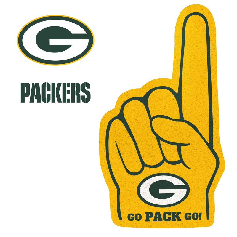 Green Bay Packers – RealBig Foam Finger Collection – Official NFL – Reusable Vinyl Wall Decals