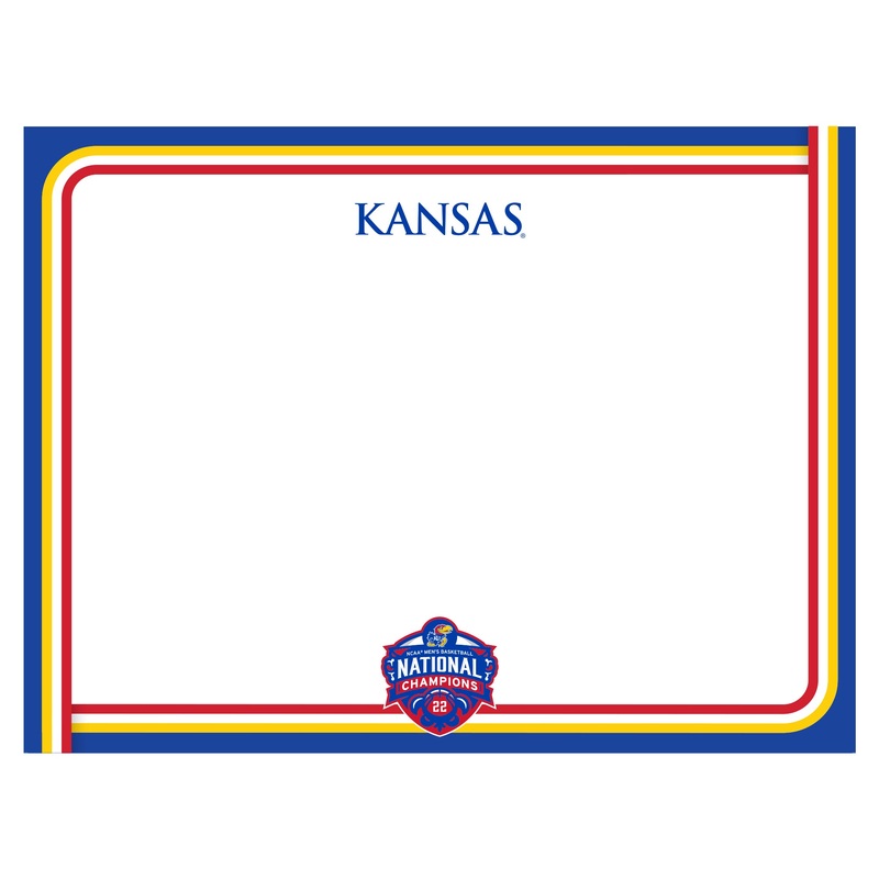 Kansas Jayhawks – 2022 Basketball Champions – Dry Erase Whiteboard – Official NCAA – Reusable Vinyl Wall Decal