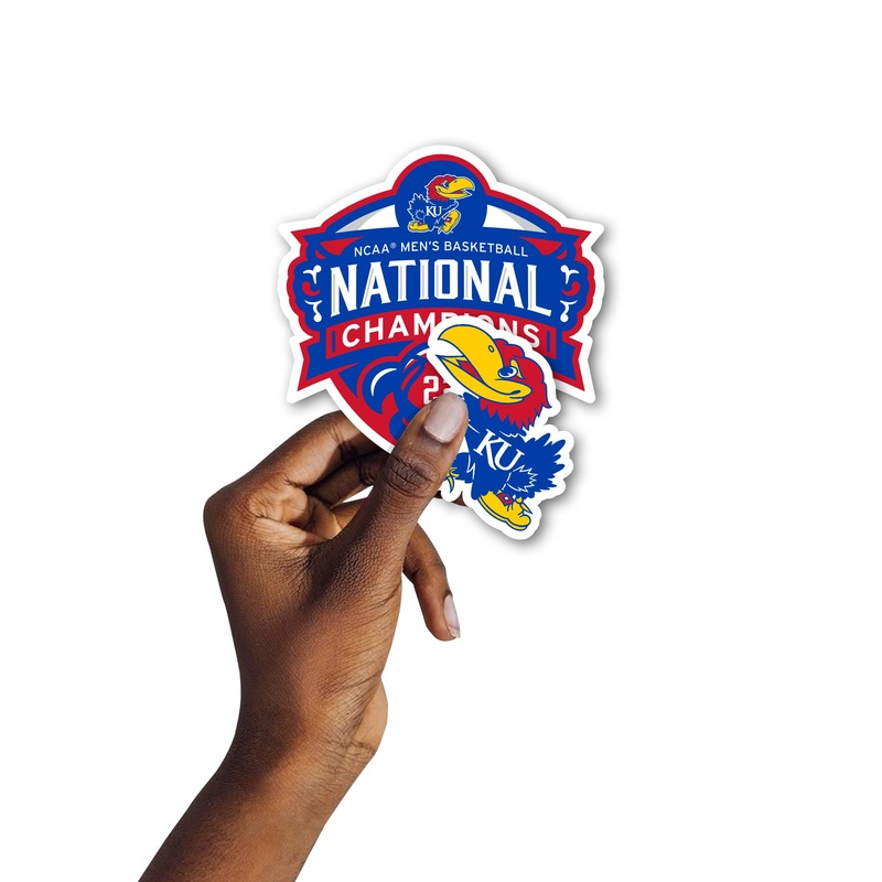 Kansas Jayhawks – 5 Logo Minis (Mixed Sizes) – Official NCAA – 2022 Basketball Champions – Reusable Vinyl Decals