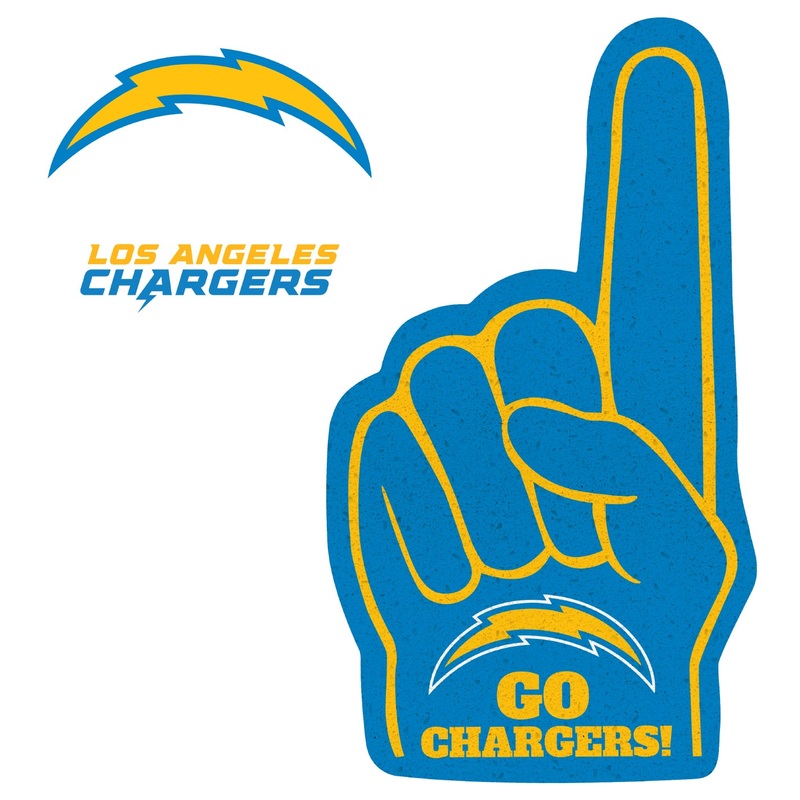 Los Angeles Chargers – RealBig Foam Finger Collection – Official NFL – Reusable Vinyl Wall Decals