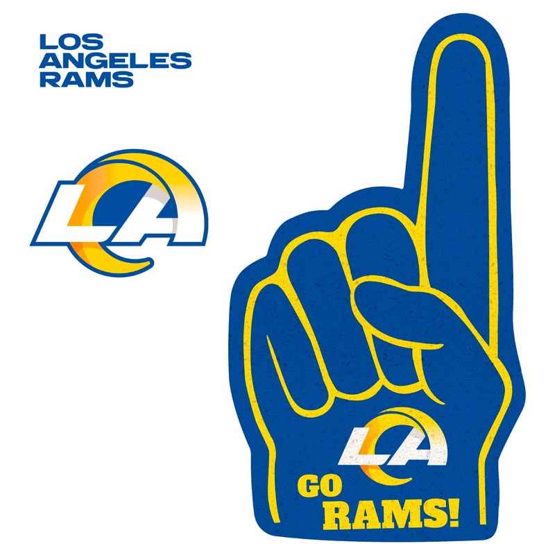 Los Angeles Rams – RealBig Foam Finger Collection – Official NFL – Reusable Vinyl Wall Decals