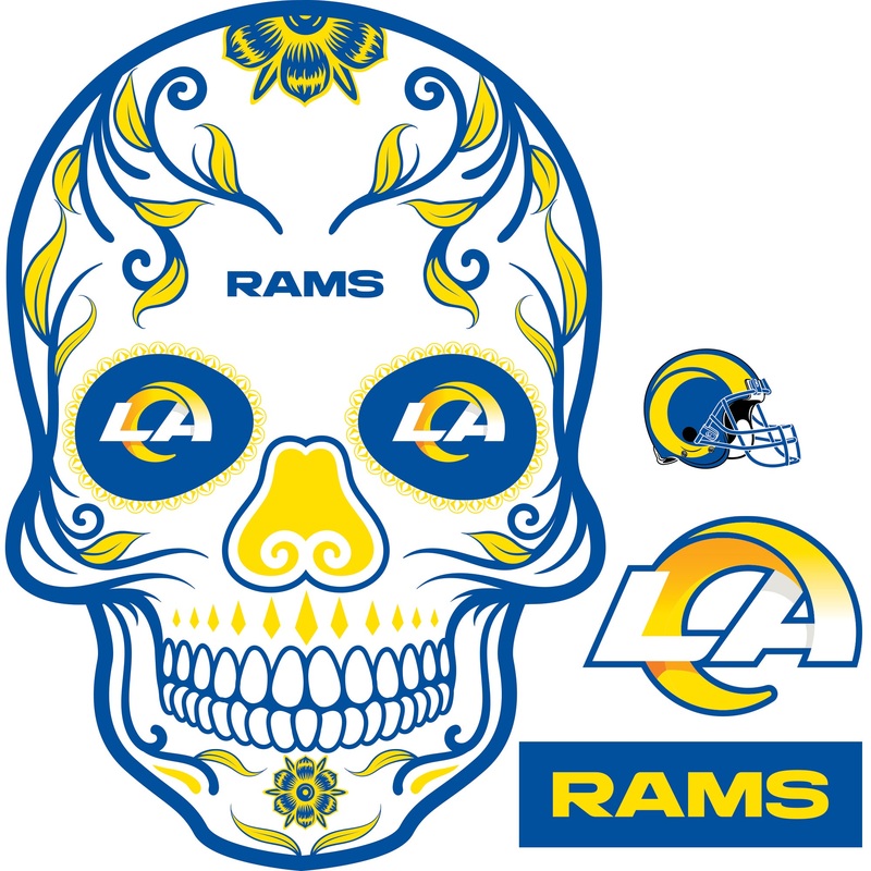 Los Angeles Rams – RealBig Skull Collection – Official NFL – Reusable Vinyl Wall Decals
