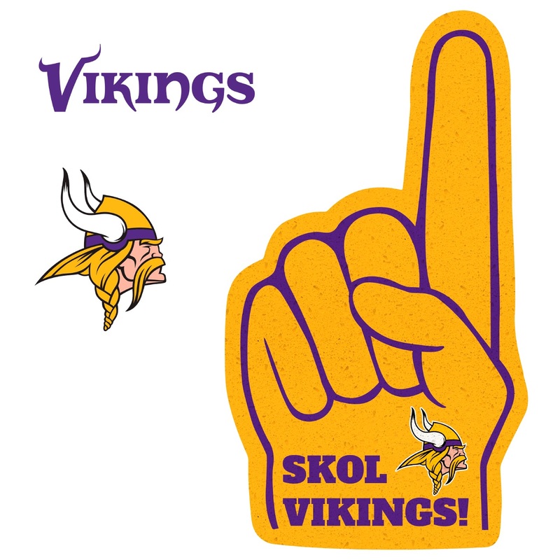 Minnesota Vikings – RealBig Foam Finger Collection – Official NFL – Reusable Vinyl Wall Decals
