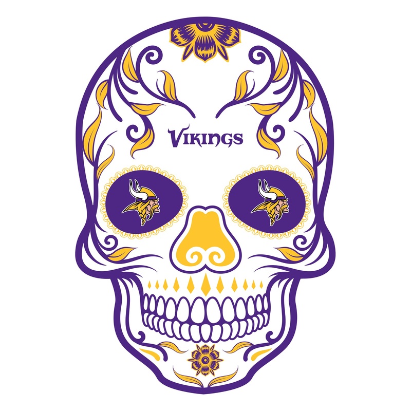 Minnesota Vikings – Sugar Skull Logo – Outdoor Wall Decal – Official NFL – Scratch Resistant Alumigraphics Smooth