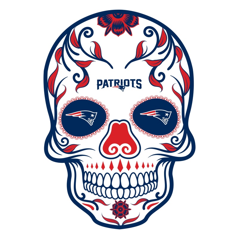 New England Patriots – Sugar Skull Logo – Outdoor Floor Decal – Official NFL – Scratch Resistant Alumigraphics Grip