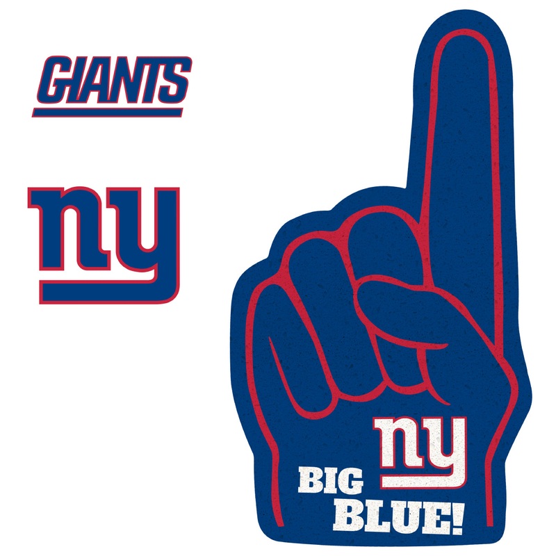 New York Giants – RealBig Foam Finger Collection – Official NFL – Reusable Vinyl Wall Decals