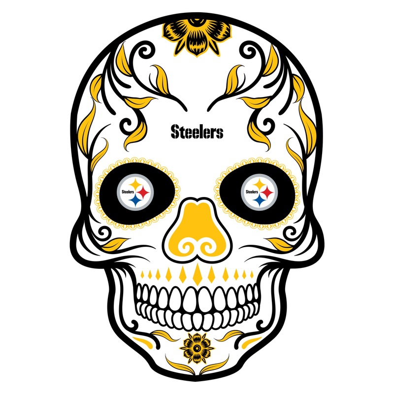 Pittsburgh Steelers – Sugar Skull Logo – Outdoor Wall Decals – Official NFL – Scratch Resistant Alumigraphics Smooth