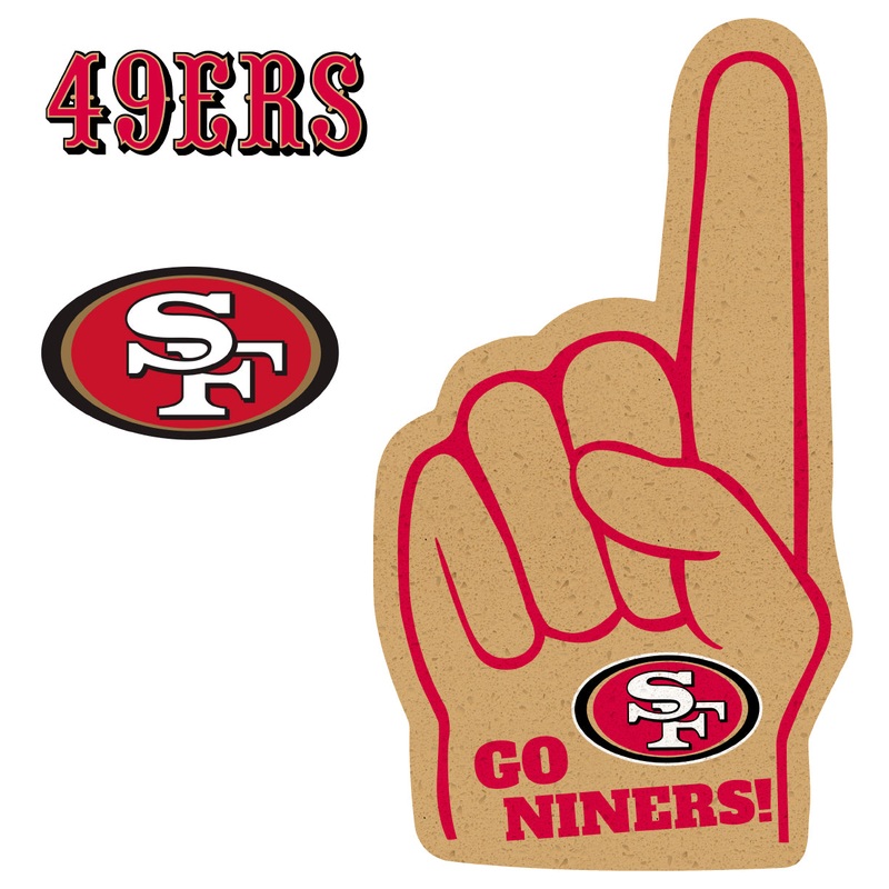 San Francisco 49ers – RealBig Foam Finger Collection – Official NFL – Reusable Vinyl Wall Decals
