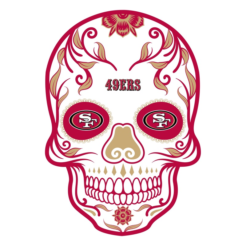 San Francisco 49ers – Sugar Skull Logo – Outdoor Floor Decal – Official NFL – Scratch Resistant Alumigraphics Grip