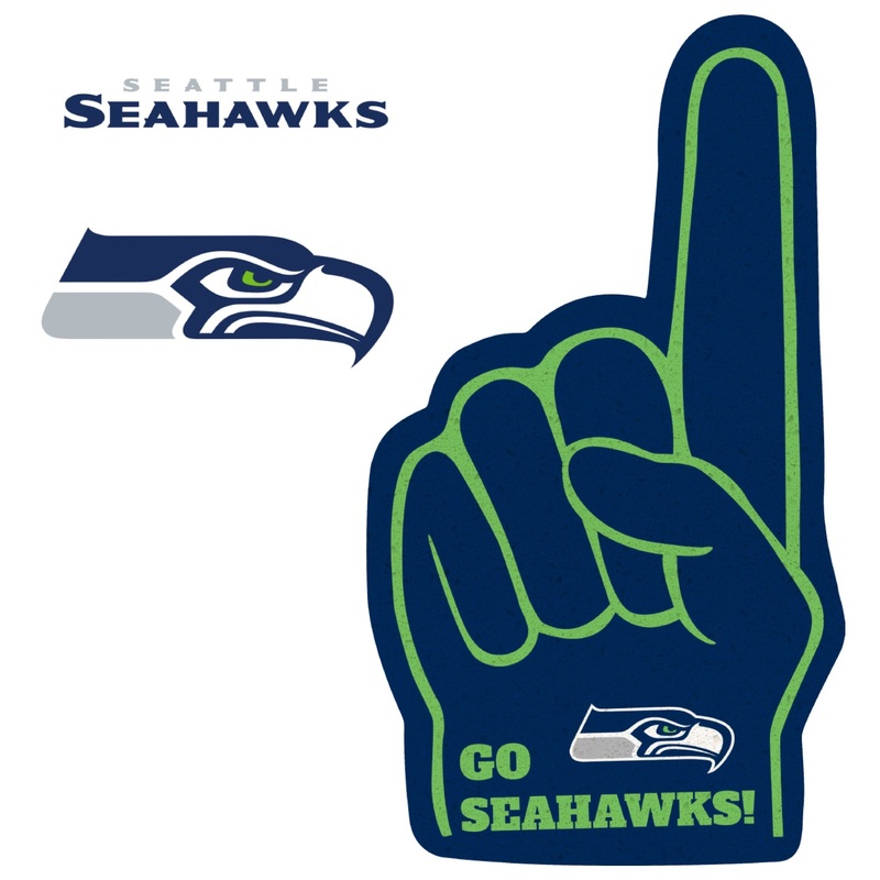 Seattle Seahawks – RealBig Foam Finger Collection – Official NFL – Reusable Vinyl Wall Decals
