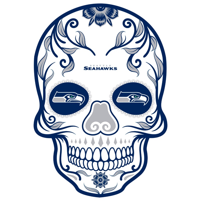 Seattle Seahawks – Sugar Skull Logo – Outdoor Wall Decals – Official NFL – Scratch Resistant Alumigraphics Smooth