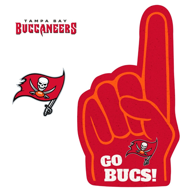Tampa Bay Buccaneers – RealBig Foam Finger Collection – Official NFL – Reusable Vinyl Wall Decals