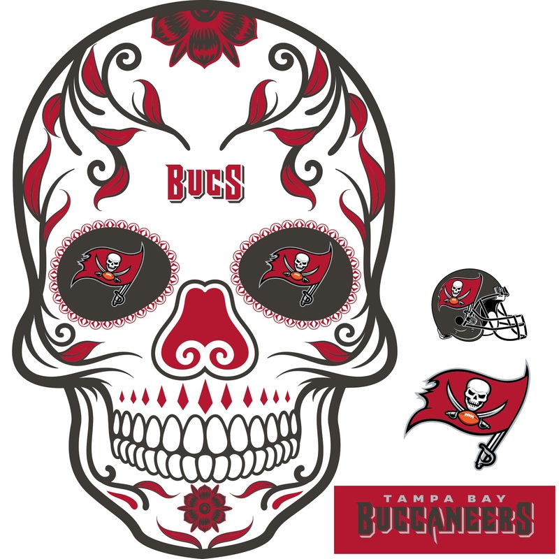 Tampa Bay Buccaneers – RealBig Skull Collection – Official NFL – Reusable Vinyl Wall Decals