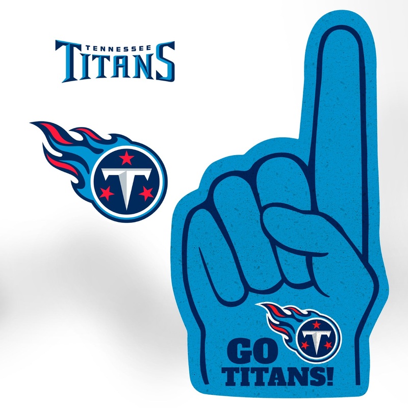 Tennessee Titans – RealBig Foam Finger Collection – Official NFL – Reusable Vinyl Wall Decals