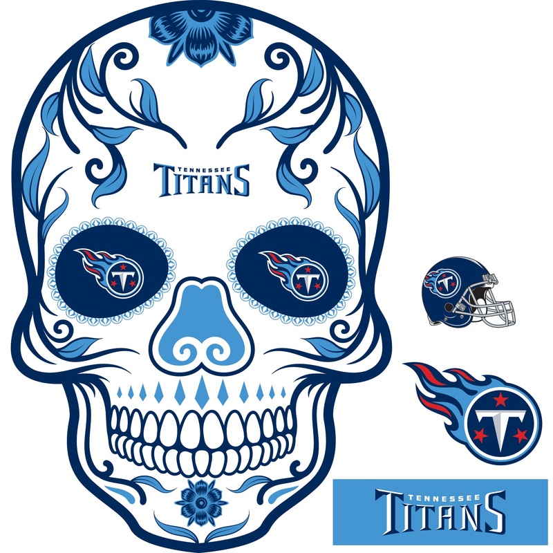 Tennessee Titans – RealBig Skull Collection – Official NFL – Reusable Vinyl Wall Decals