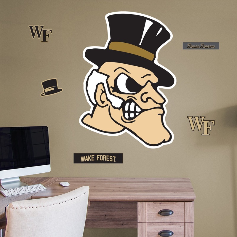 Wake Forest Demon Deacons – RealBig Deacon Head Logo Collection – Official NCAA – Reusable Vinyl Wall Decals