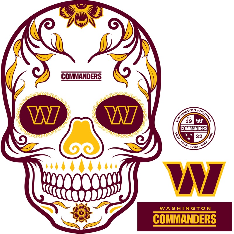 Washington Commanders – RealBig Skull Collection – Official NFL – Reusable Vinyl Wall Decals
