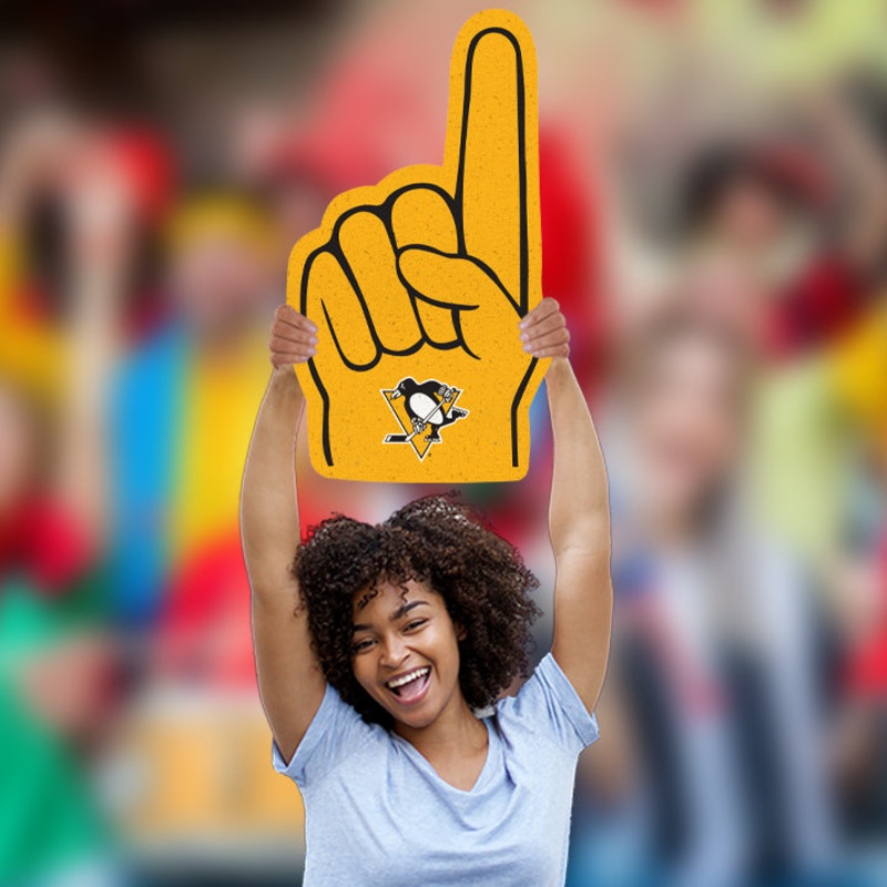 Foam Finger – Big Head – Official NHL – Pittsburgh Penguins – Foam Core Cutout