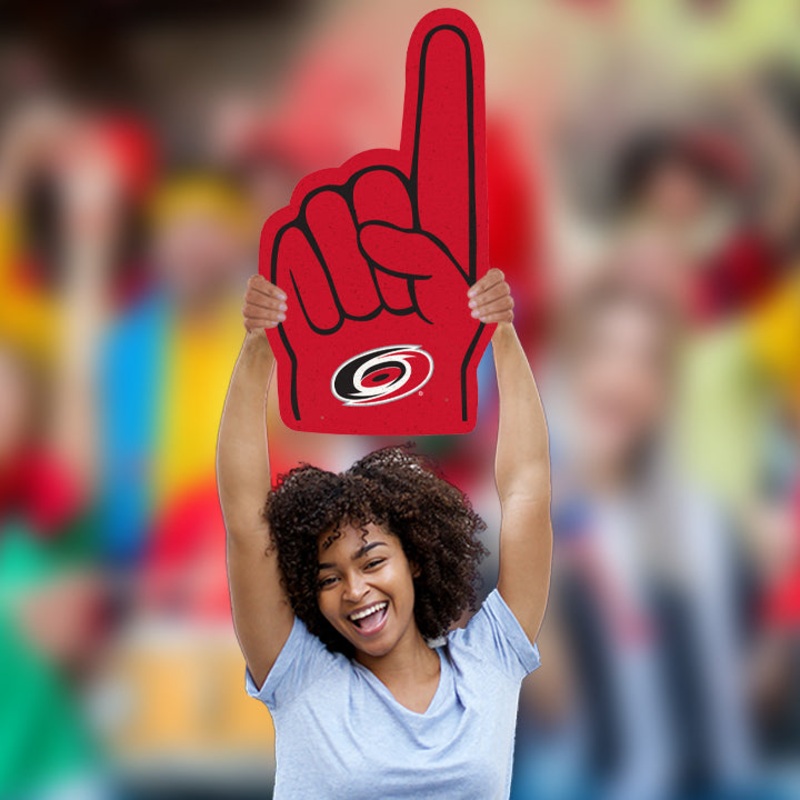 Foamcore Foam Finger – Big Head – Official NHL – Carolina Hurricanes – Foam Core Cutout