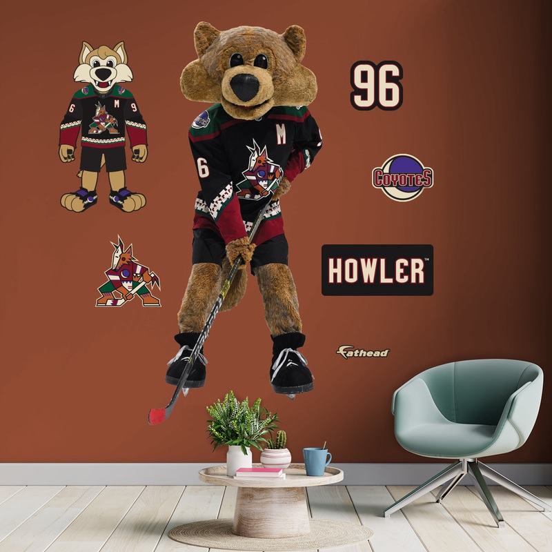 Howler Mascot – RealBig Collection – Official NHL – Arizona Coyotes – Reusable Vinyl Wall Decals