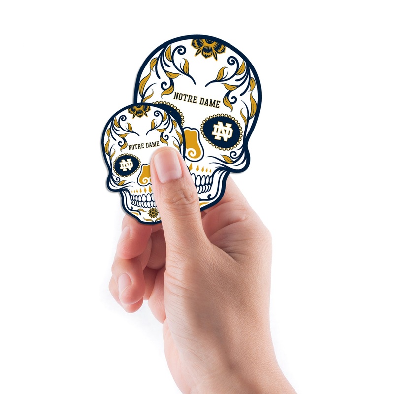 Notre Dame Fighting Irish – 5 Sugar Skull Logo Minis (Mixed Sizes) – Official NCAA – Reusable Vinyl Decals