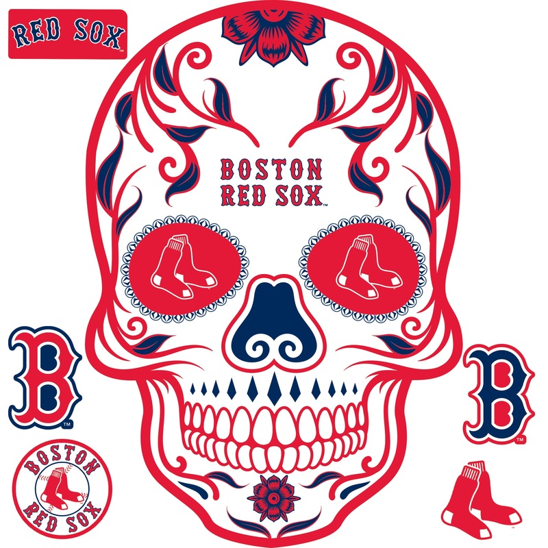 Boston Red Sox – RealBig Sugar Skull Collection – Official MLB – Reusable Vinyl Wall Decals