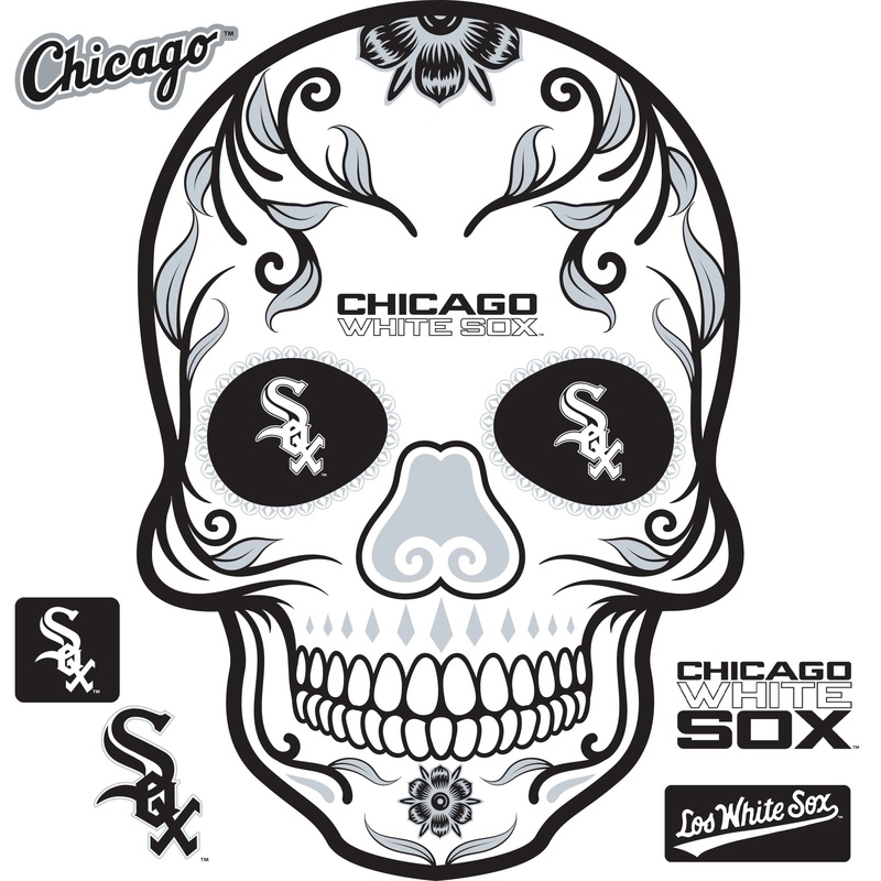 Chicago White Sox – RealBig Sugar Skull Collection – Official MLB – Reusable Vinyl Wall Decals