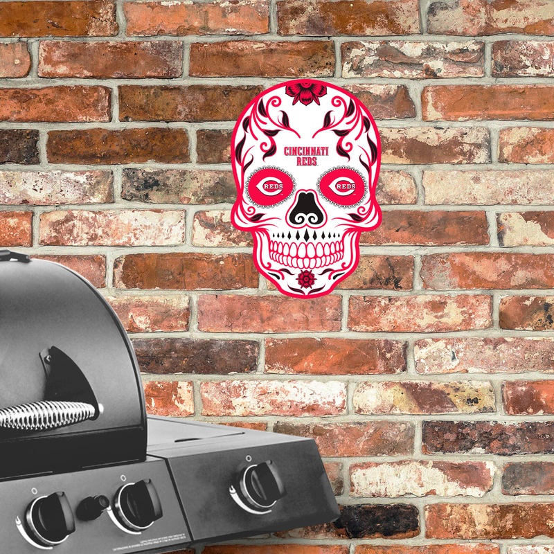 Cincinnati Reds – Sugar Skull Logo – Outdoor Wall Decals – Official MLB – Scratch Resistant Alumigraphics Smooth