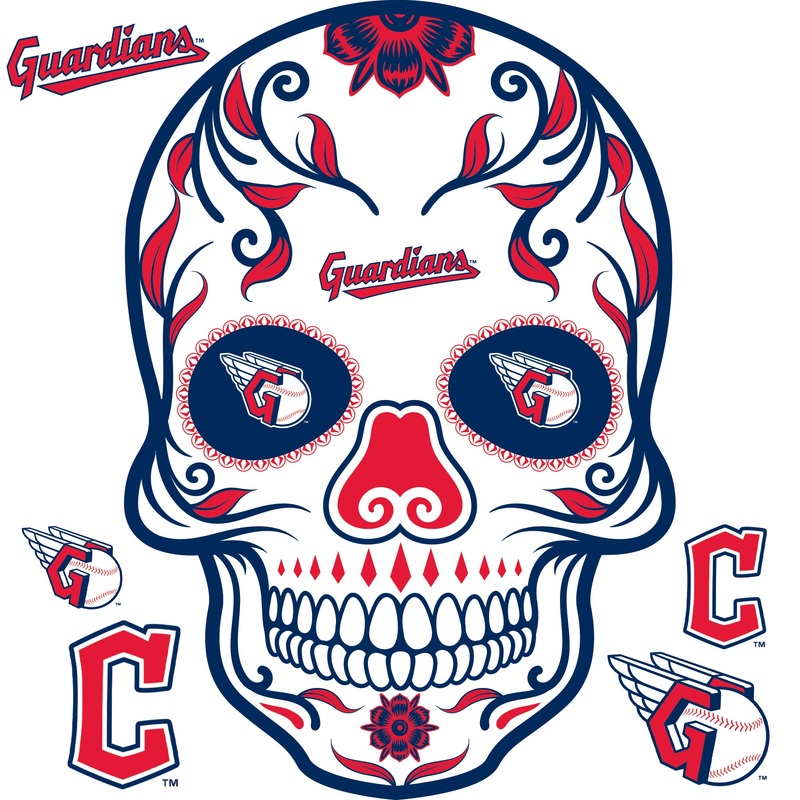 Cleveland Guardians – RealBig Sugar Skull Collection – Official MLB – Reusable Vinyl Wall Decals